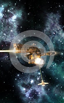 Spaceships battle gunship photo