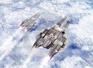 Spaceships on patrol photo