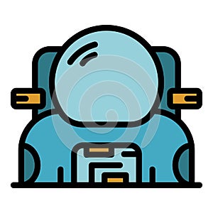 Spacesuit with knapsack icon color outline vector