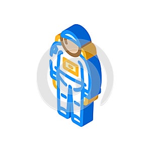 spacesuit space exploration isometric icon vector illustration