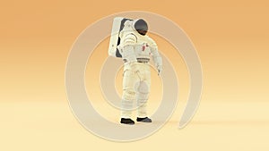 Spacesuit Spacewalk Exploration Mobility Unit Next Generation Spacesuit With Warm Cream Background with Warm Diffused Lighting