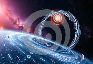 Spacetime Continuum Space space containing the blending of space