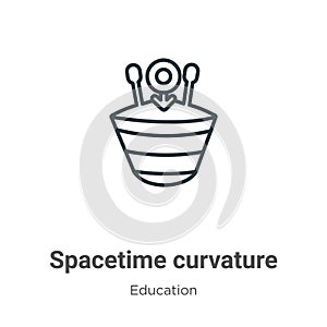 Spacetime curvature outline vector icon. Thin line black spacetime curvature icon, flat vector simple element illustration from