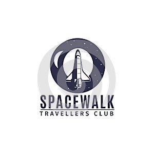 Spacewalk astronautic traveller club logo photo