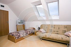 Spacious attic bedroom photo