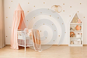 Spacious baby`s bedroom interior