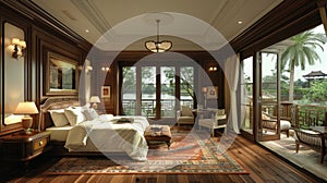 Spacious Bedroom With Large Bed and Ceiling Fan