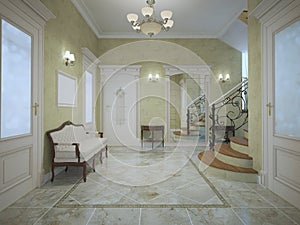 Spacious entrance of hotel