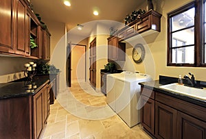 Spacious home laundry utility room