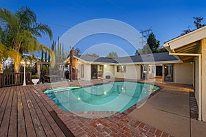 Spacious house with a central pool in Encino, CA