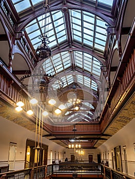 Spacious interior corridor or hallway in the Copenhagen City Hall