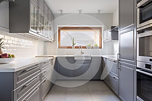 Spacious kitchen with window