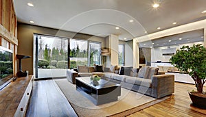 The spacious luxury living room in the Bellevue House