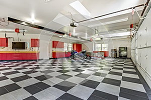 Spacious modern garage interior