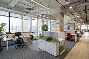 Modern open plan office workspace
