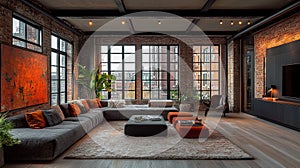 Modern Loft Apartment Interior Design.Sleek Simplicity