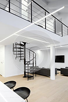 Spacious two-floor apartment interior