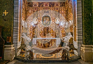 Spada Chapel by Francesco Borromini in the Church of San Girolamo della CaritÃ  in Rome, Italy.