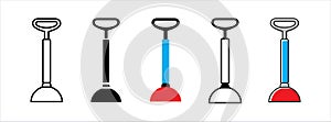 Spade construction hand tool icon. Shovel gardening vector icon set