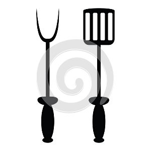 Spade and fork for grill