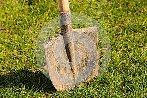 Spade in the ground