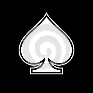 Spade icon black and white vector illustration