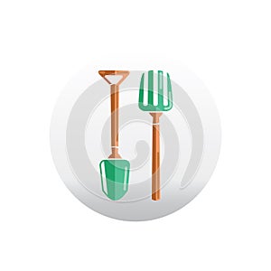 spade and pitchfork. Vector illustration decorative design photo