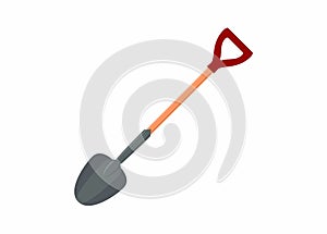 Spade shovel. Simple flat illustration.