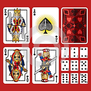 Spade Suit Playing Cards Full Set