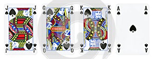 Spade Suit Playing Cards, Set include King, Queen, Jack and Ace