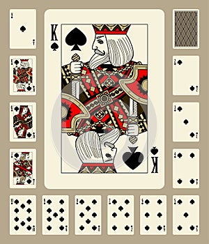 Spades suit playing cards