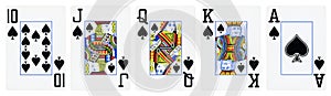 Spades Suit Playing Cards - isolated on white