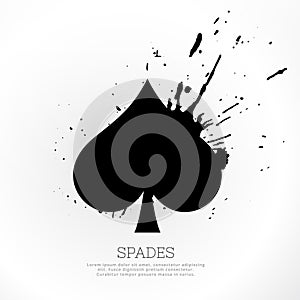 Spades symbol with ink splatter