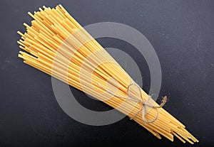 Spagetti on black background