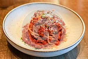 Spagetti Bolognese with Parmesan Cheese