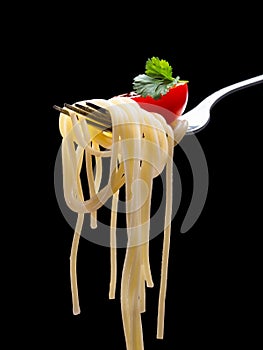 Spagetti on fork photo
