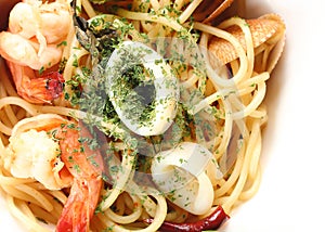 Spagetti spicy seafood