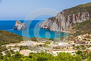 Spaggia di Masua beach and Pan di Zucchero, Costa Verde, Sardinia, Italy photo