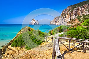 Spaggia di Masua beach and Pan di Zucchero, Costa Verde, Sardinia, Italy photo