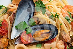 `Spaghetti allo scoglio` - Italian food