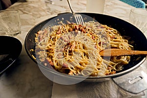 Spaghetti with bacons