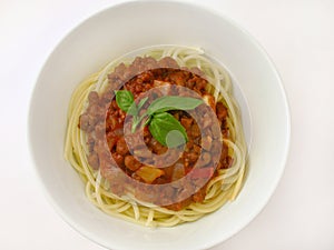 Spaghetti Bolognaise with Basil