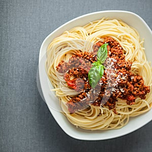 Spaghetti Bolognese with beef mince