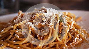Spaghetti with bolognese sauce.