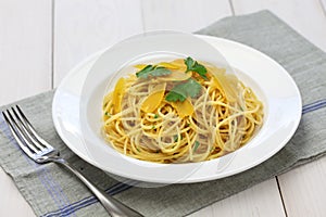Spaghetti with bottarga, italian cuisine