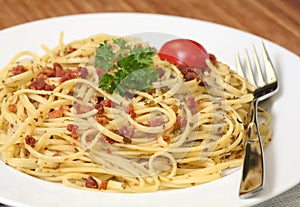 Spaghetti carbonara pasta