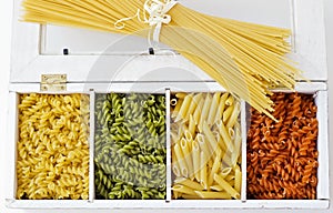 Spaghetti and colorful macaroni