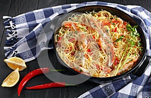 Spaghetti with Crab in Spicy White Sauce