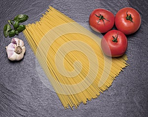 Spaghetti on the cutting board