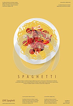 Spaghetti Food Poster Deign Template photo